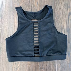 High Neck Cut Out Sports Bra